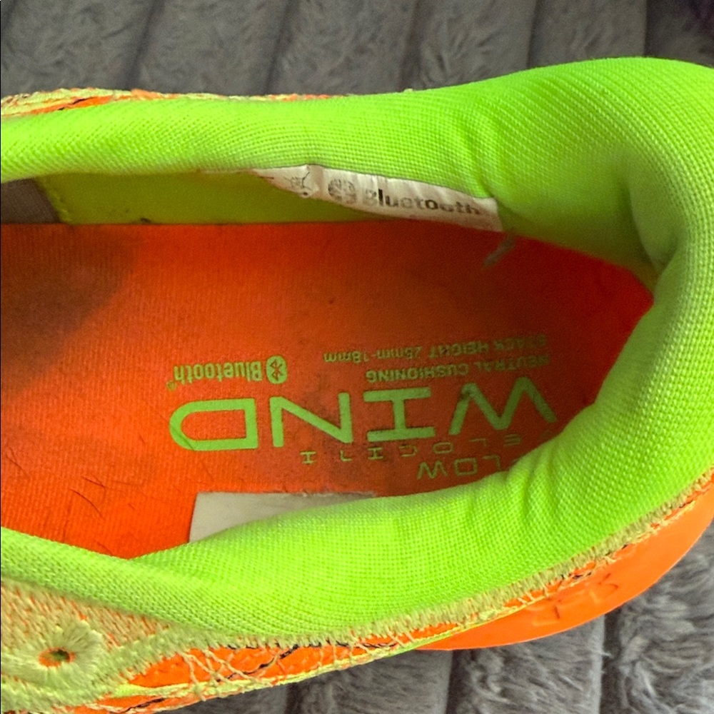 Under Armour Flow Velocity Wind Quirky Lime Blaze Orange Athletic Shoes size 12 - Picture 7 of 10
